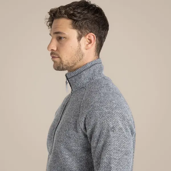 Craghoppers Men's Rubeus Half Zip Fleece | Soft Grey Marl / Black Pepper