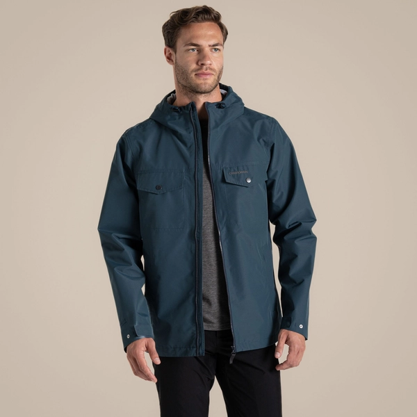 Craghoppers Mens' Harslow Waterproof Jacket | Blue Stone