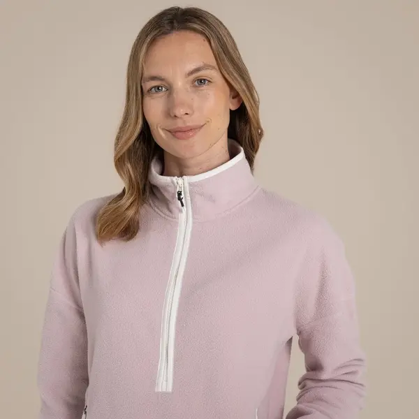 Craghoppers Women's CO2 Renu Half Zip Fleece | Dusky Carnation
