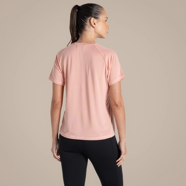 craghoppers Women's Ellie Short Sleeved T-Shirt | Pink Peach
