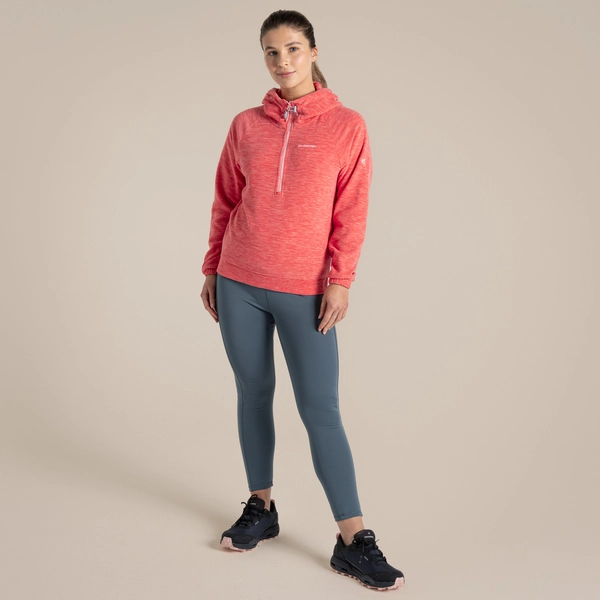 Craghoppers Women's Esk Hooded Half Zip Fleece | Coral Reef