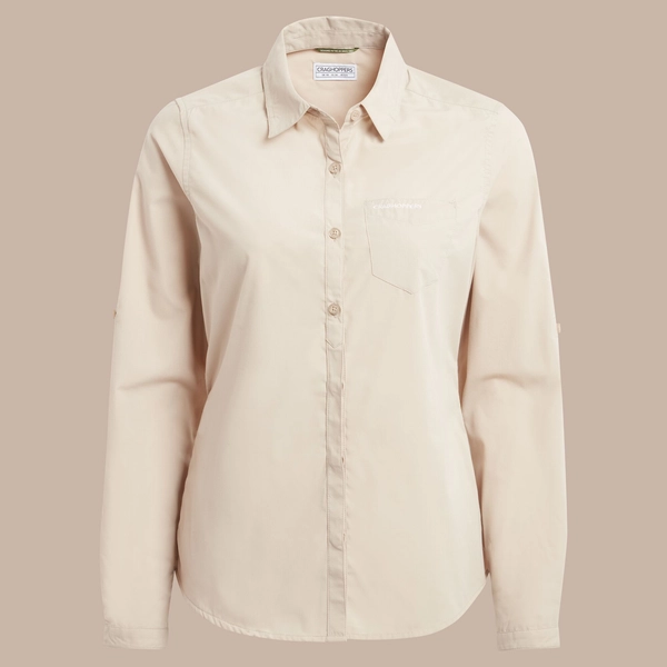 Craghoppers Women's Kiwi II Long Sleeved Shirt | Desert Sand