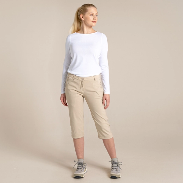 Craghoppers Women's Kiwi Pro II Crop Trousers | Desert Sand