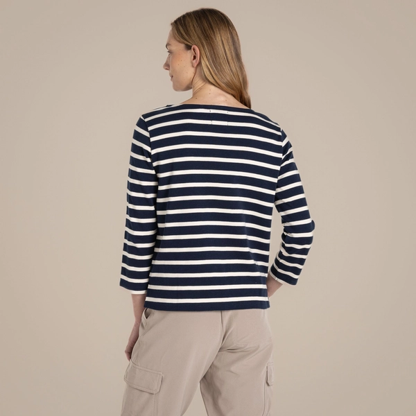 craghoppers Women's Painne Long Sleeve Top | Blue Navy Stripe
