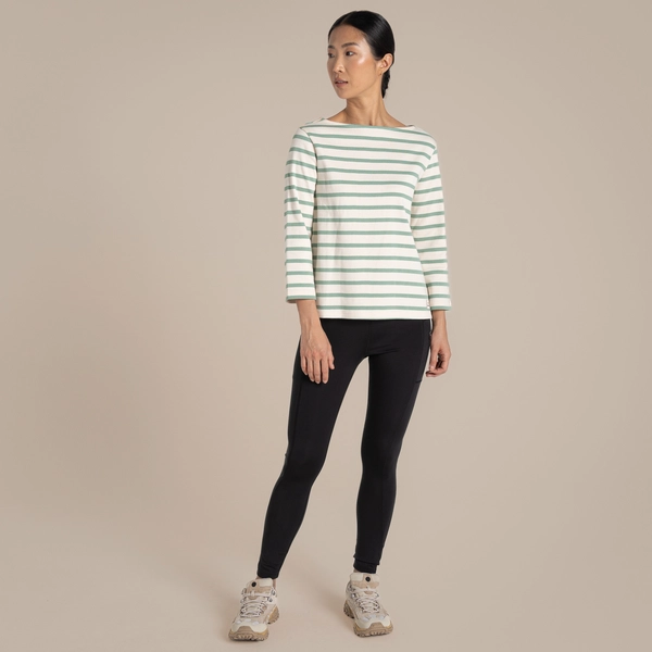 Craghoppers Women's Painne Long Sleeve Top | Pale Pistachio Stripe