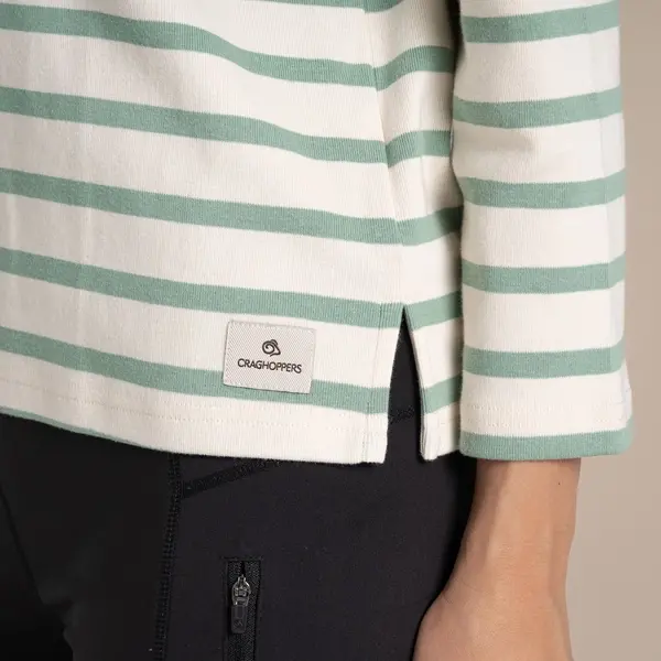 Craghoppers Women's Painne Long Sleeve Top | Pale Pistachio Stripe