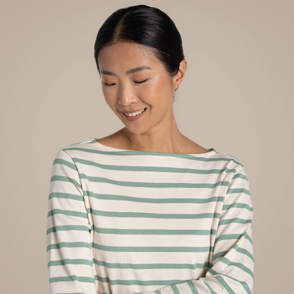 Craghoppers Women's Painne Long Sleeve Top | Pale Pistachio Stripe