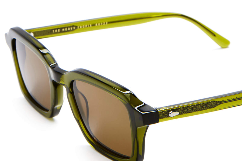 crap Eyewear The Heavy Tropix Green-frame Sunglasses With Brown-tinted Lenses On A White Background