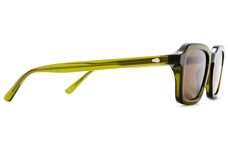 crap Eyewear The Heavy Tropix Green-frame Sunglasses With Brown-tinted Lenses On A White Background