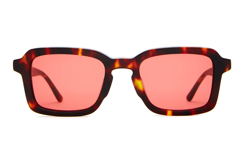 crap eyewear The Heavy Tropix Green-frame sunglasses with brown-tinted lenses on a white background