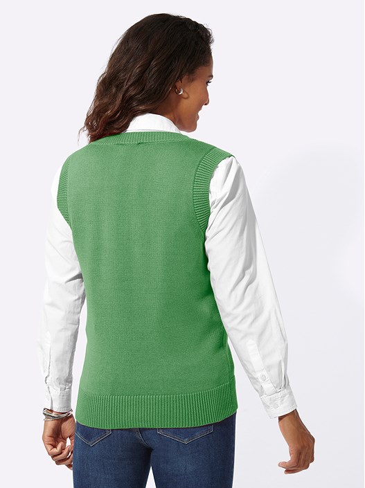 Creation L Apple Green Ribbed Hem Sweater Vest From Creation L