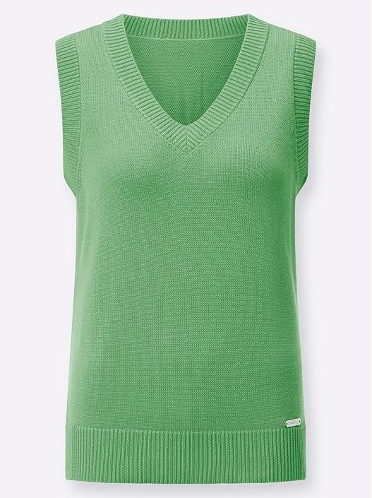 Creation L Apple Green Ribbed Hem Sweater Vest From Creation L