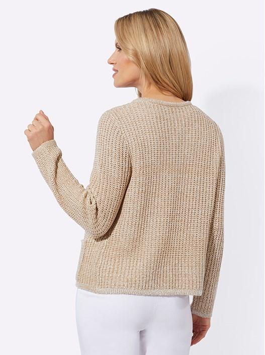 Creation L Beige-Ecru Hook Fastening Knit Cardigan From Creation L