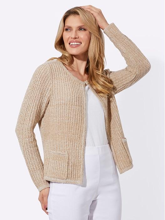 Creation L Beige-Ecru Hook Fastening Knit Cardigan From Creation L
