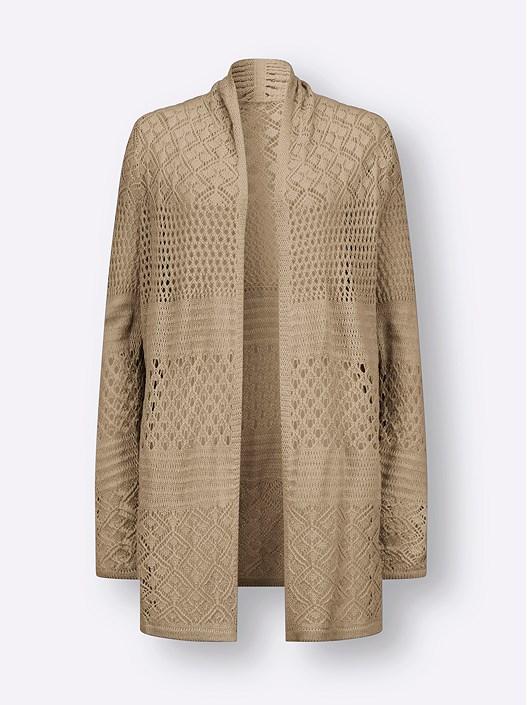 creation l Beige Open Knit Cardigan from creation L