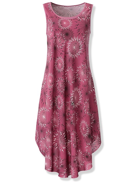 Creation L Berry-Graphite-Printed Flowy Floral Midi Dress From Creation L