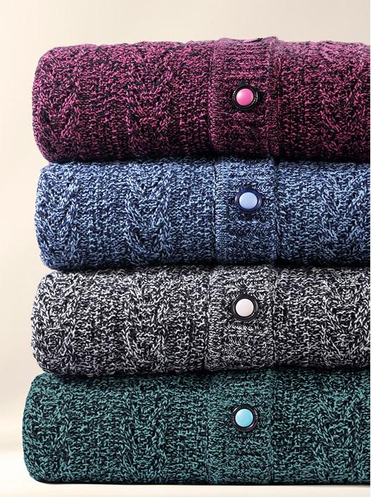 Creation L Black-Mottled Heather Button Up Vest From Creation L