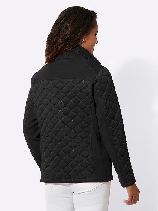 Creation L Black Quilted Fleece Jacket From Creation L