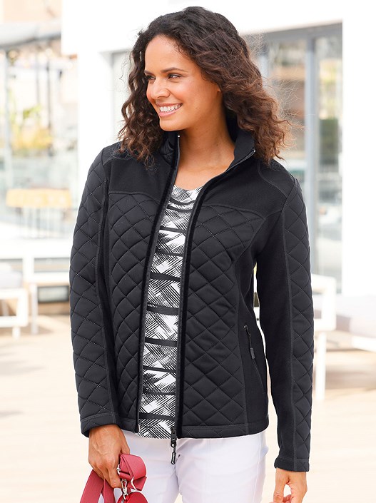 creation l Black Quilted Fleece Jacket from creation L