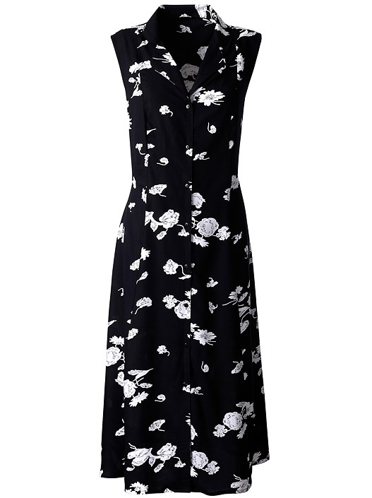Creation L Black-White Button Up Floral Dress From Creation L