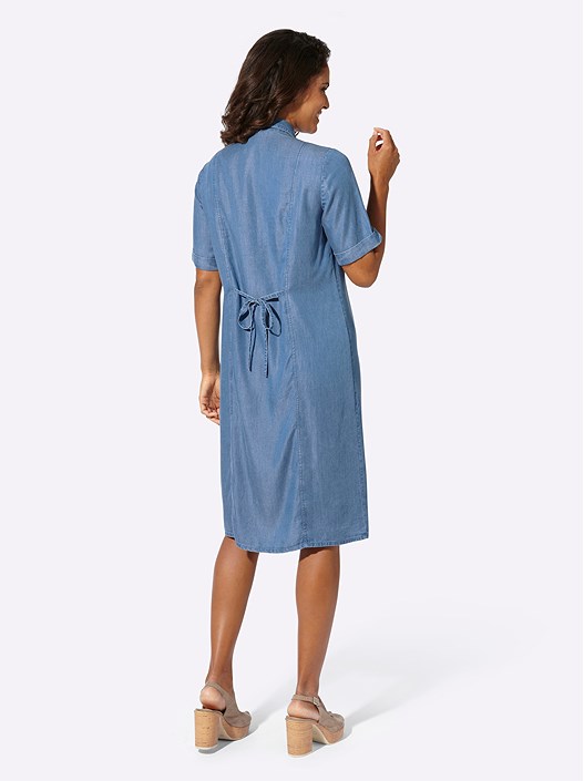 Creation L Blue-Bleached Button Up Denim Dress From Creation L