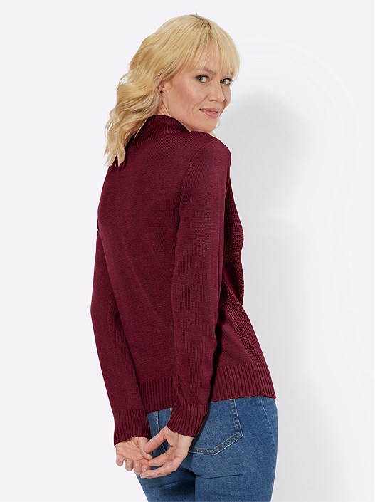 Creation L Bordeaux Cable Knit Sweater From Creation L