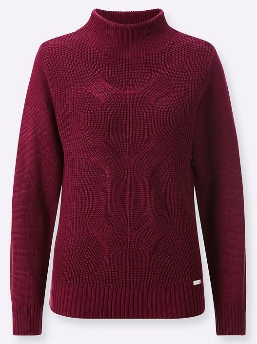 Creation L Bordeaux Cable Knit Sweater From Creation L