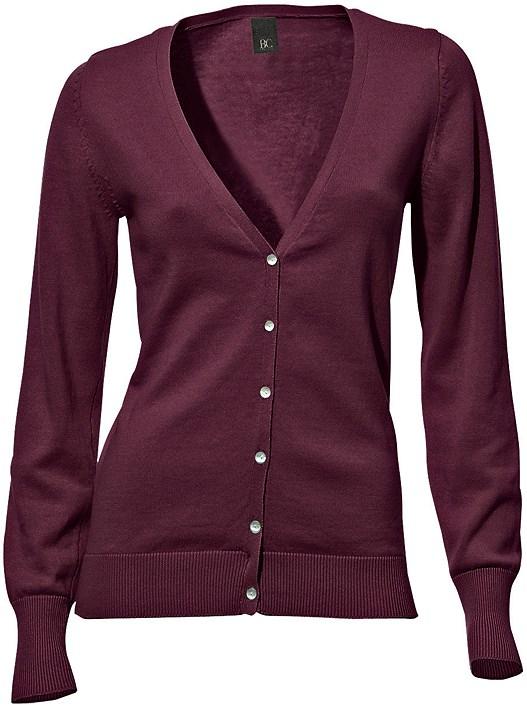 Creation L Bordeaux V-Neck Button Up Cardigan From Creation L