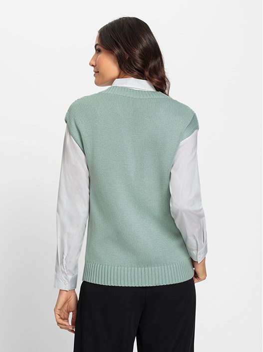Creation L Chalk Mint Cable Knit Sweater Vest From Creation L