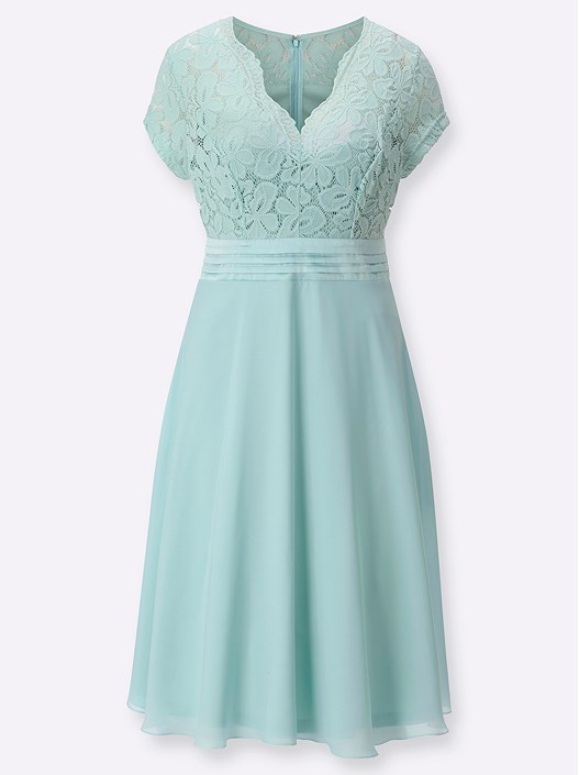 Creation L Chalk Mint Flared Lace Detail Dress From Creation L