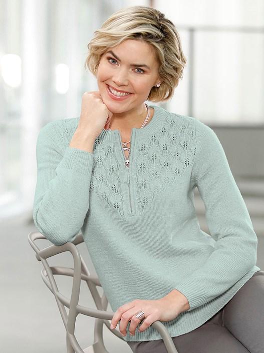 creation l Chalky-Mint-Mottled Sweater from creation L