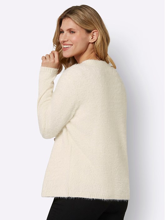 Creation L Champagne Fuzzy Button Up Cardigan From Creation L