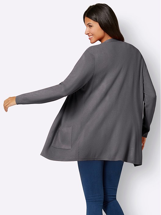 Creation L Charcoal Ribbed Long Cardigan From Creation L