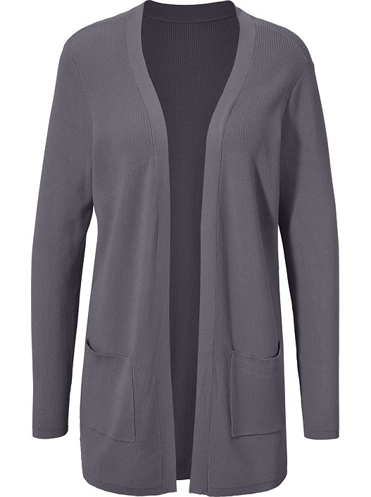 Creation L Charcoal Ribbed Long Cardigan From Creation L