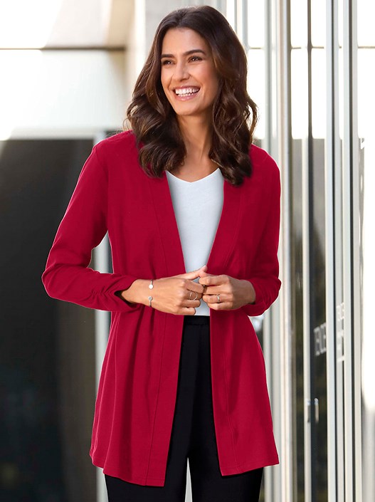 Creation L Cherry Gathered Sleeve Cardigan From Creation L