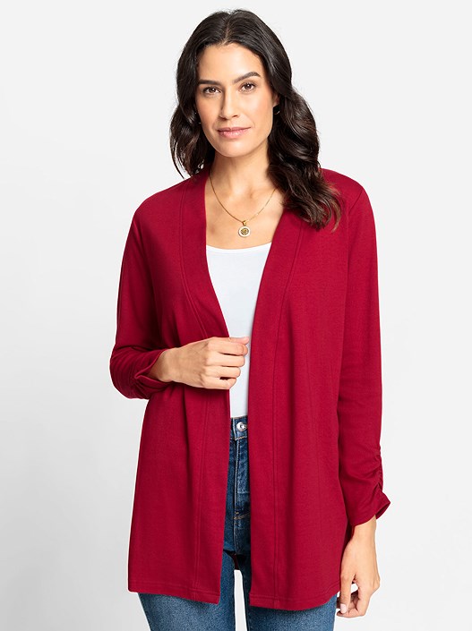 creation l Cherry Gathered Sleeve Cardigan from creation L