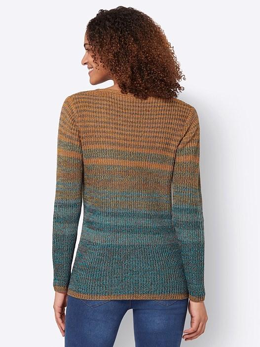 Creation L Cognac-Ocean-Patterned Gradient Print Sweater From Creation L