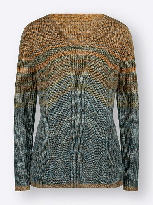 Creation L Cognac-Ocean-Patterned Gradient Print Sweater From Creation L