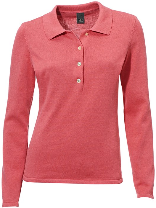 Creation L Coral Fine Knit Polo Sweater From Creation L
