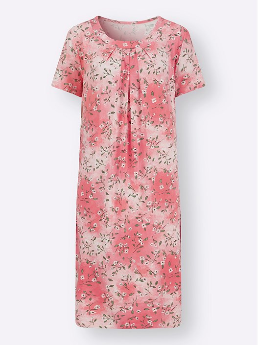 Creation L Coral-Printed Pleated Floral Dress From Creation L