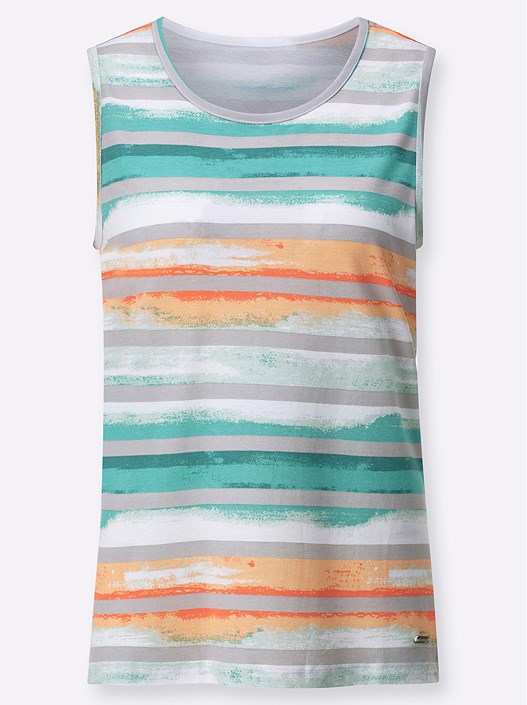 Creation L Apricot-Jade-Printed Top