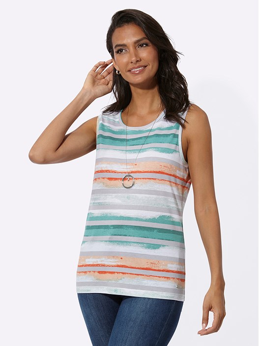 Creation L Apricot-Jade-Printed Top