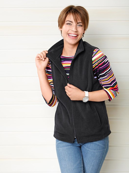 creation l Black Cozy Fleece Vest