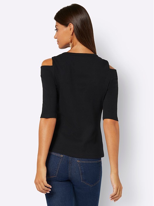 Creation L Black Cut Out Shirt