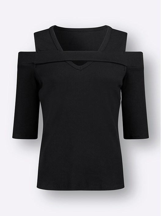 Creation L Black Cut Out Shirt