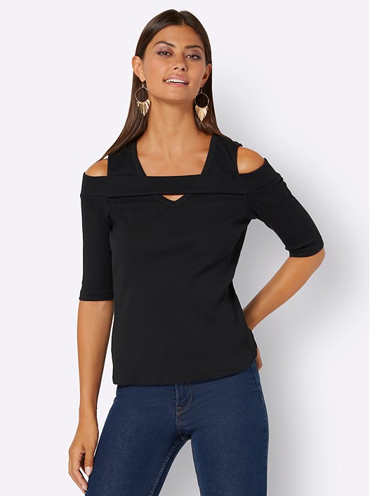 Creation L Black Cut Out Shirt