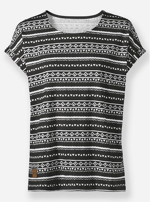 Creation L Black-Ecru-Printed Boho Print Shirt