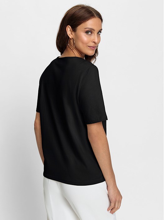 Creation L Black Embellished Cut Out Shirt