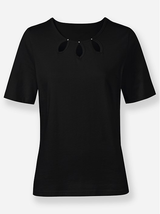 Creation L Black Embellished Cut Out Shirt