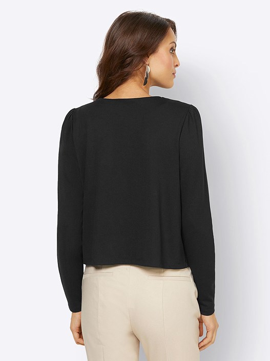 Creation L Black Eyelet Trim Jacket